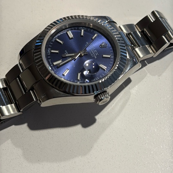Rolex Oyster Perpetual with Blue Dial and Silver Bracelet - Picture 7 of 9